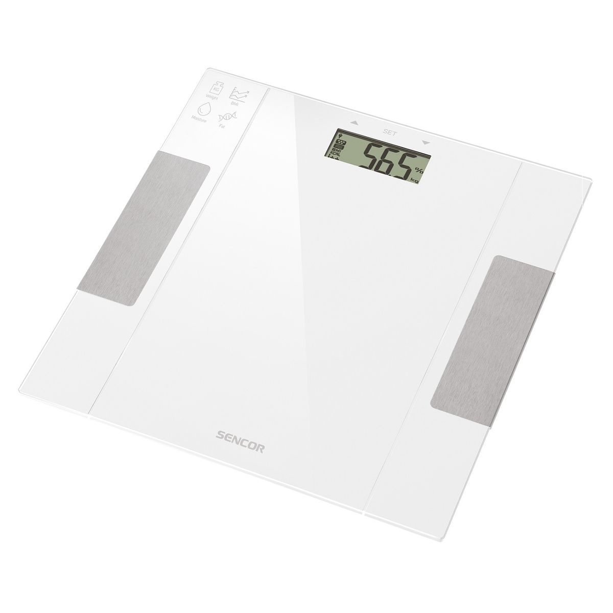 SENCOR - Pesa digital Balanza de baño Inteligente Blanca 150 kgs