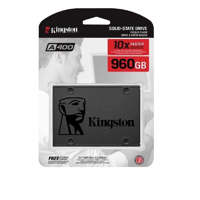 KINGSTON - Disco Duro Sólido Kingston A400 960 GB SATA3 2,5"