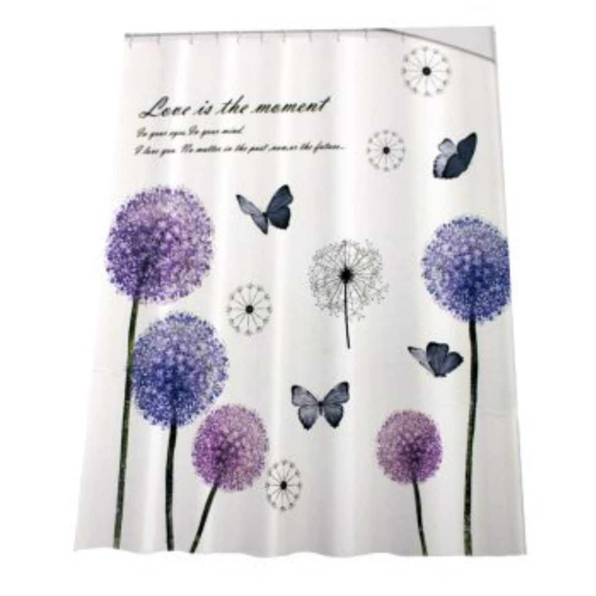 BATHLUX - Cortina De Tela Para baño Ducha Flores Violeta