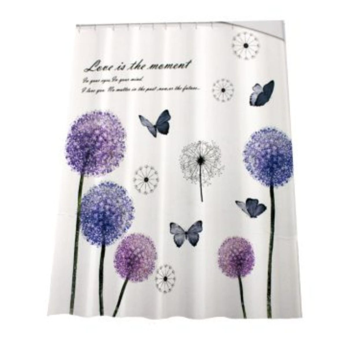 BATHLUX - Cortina De Tela Para baño Ducha Flores Violeta