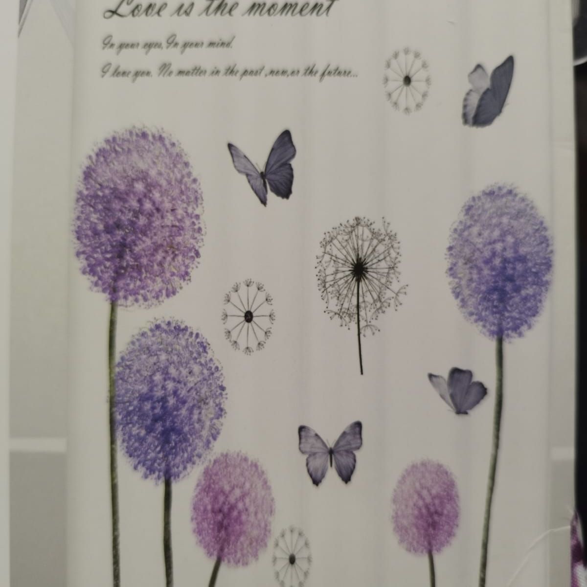 BATHLUX - Cortina De Tela Para baño Ducha Flores Violeta