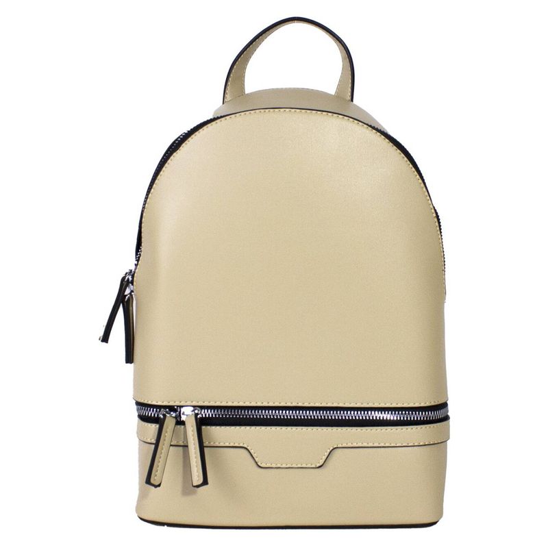 MAILEA - Mochila ecocuero rigida para mujer taupe