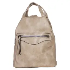 MAILEA - Mochila ecocuero cierre lazo para mujer arena