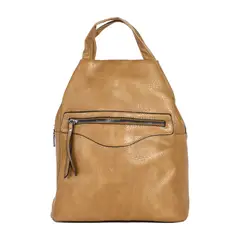 MAILEA - Mochila ecocuero cierre lazo para mujer tostado