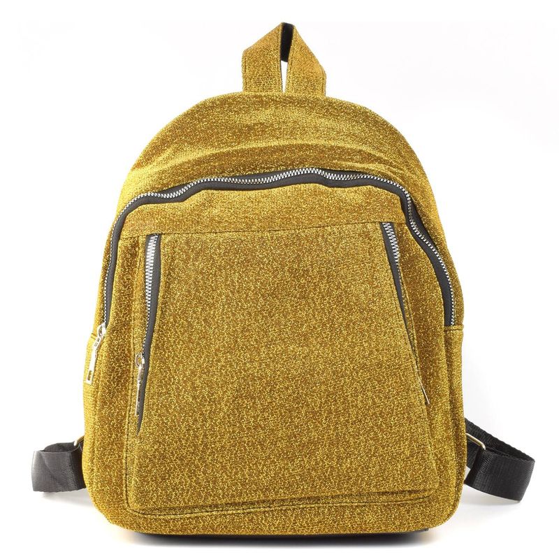 MAILEA - Mochila tela lurex para mujer amarillo