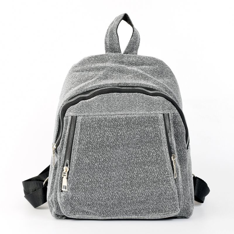 MAILEA - Mochila tela lurex para mujer asfalto