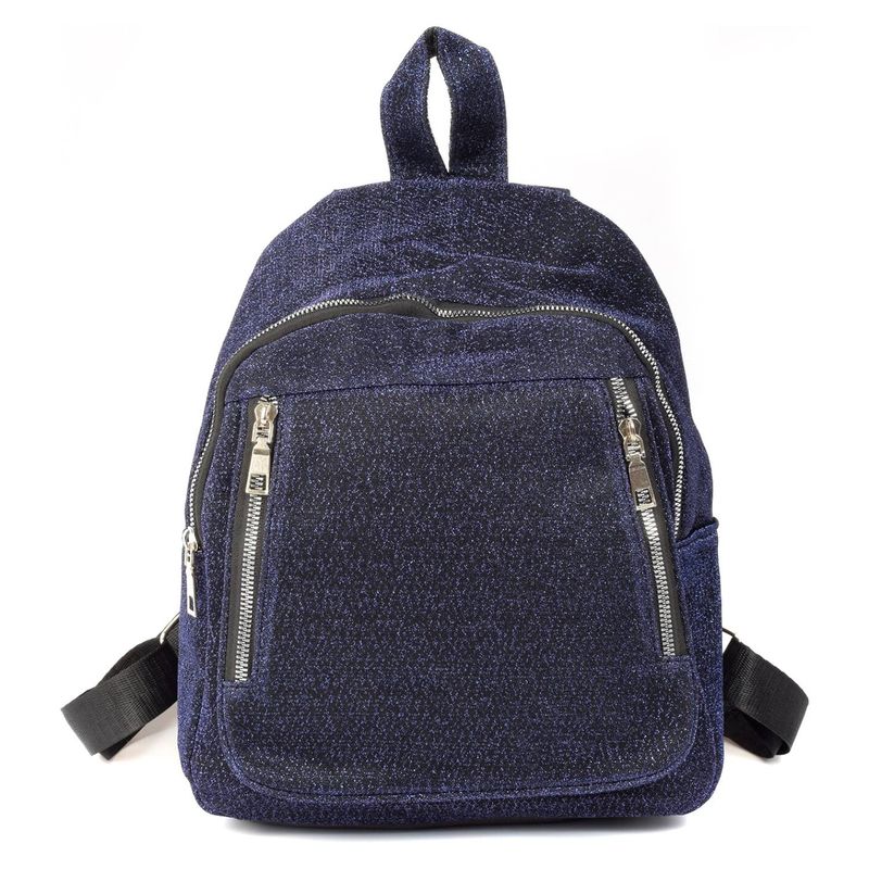 MAILEA - Mochila tela lurex para mujer azul