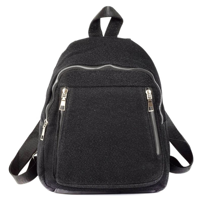 MAILEA - Mochila tela lurex para mujer negro