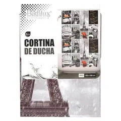 BATHLUX - Cortina plastica ducha baño negra paris