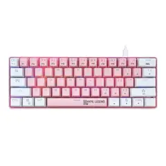 HYPE LEGEND - Teclado Gamer Rebel Shiro Pinku 60% SW Red RGB