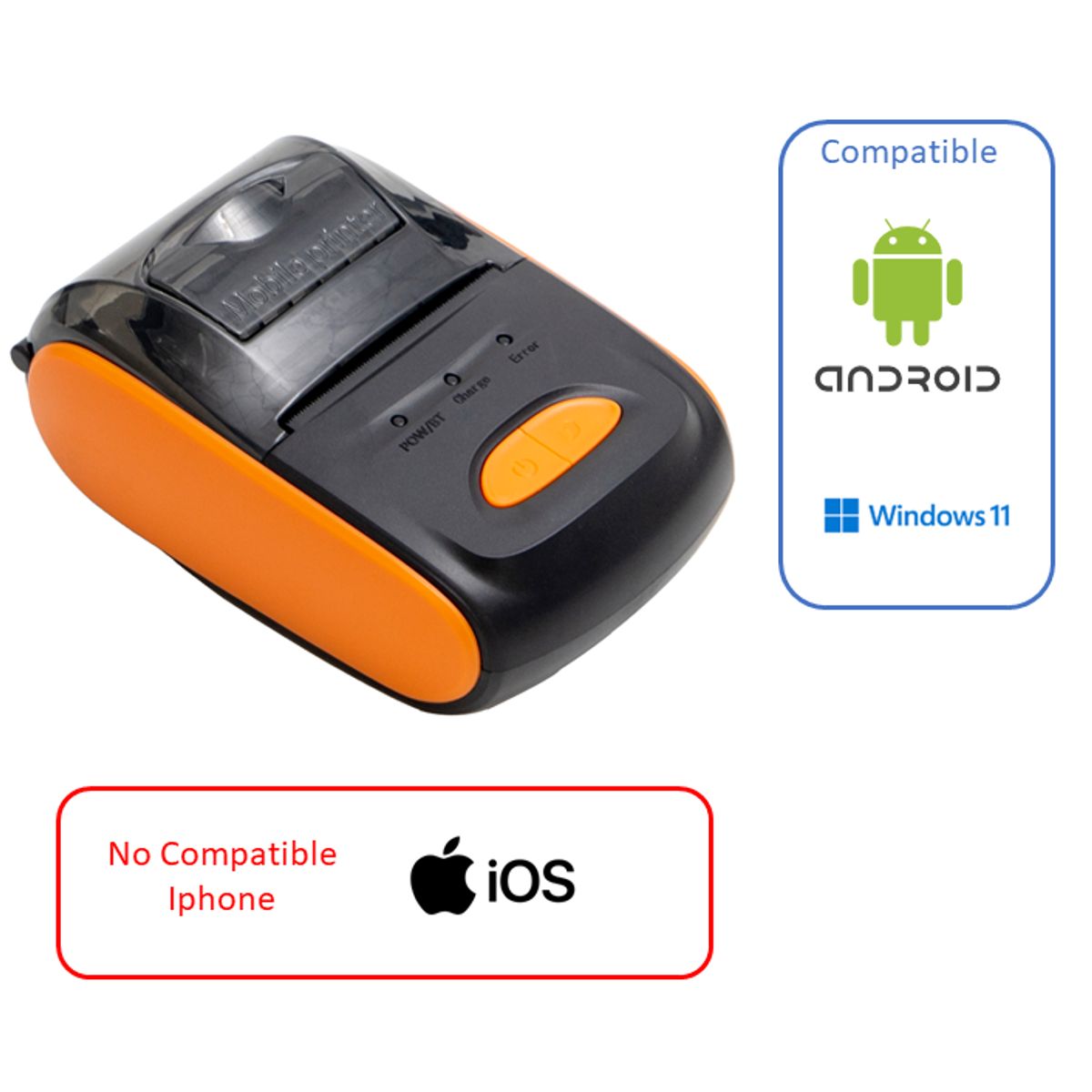 GENERICO - Impresora Térmica Portátil 58mm Bluetooth SII E-boleta incluye Funda