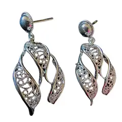 MOR JOYAS - Aro Colgante Plata Ley 950 / Lazos Filigrana