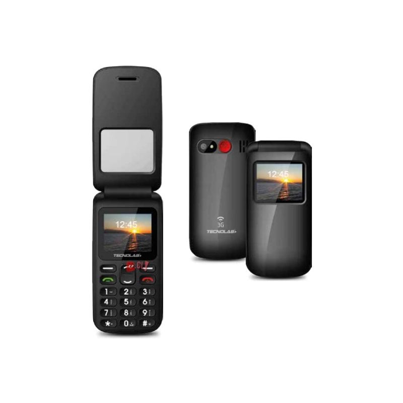 TECNOLAB - CELULAR TELEFONO SENIOR PARA ADULTO MAYOR - NEGRO