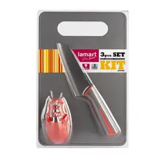 LAMART - Juego Tabla Cuchillo Y Afilador Kit