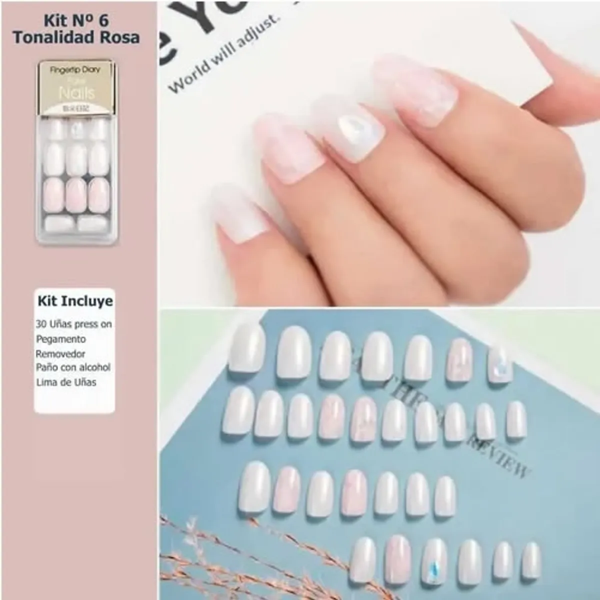 GENERICO - Uñas Adhesivas Press On Manicure Con Diseño 30 Un.