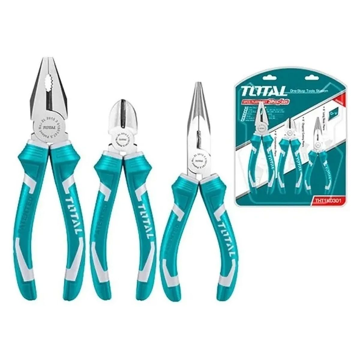 TOTAL TOOLS - Set De Alicates Universal Combinados 3 Piezas