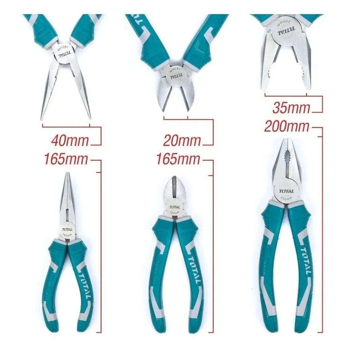 TOTAL TOOLS - Set De Alicates Universal Combinados 3 Piezas