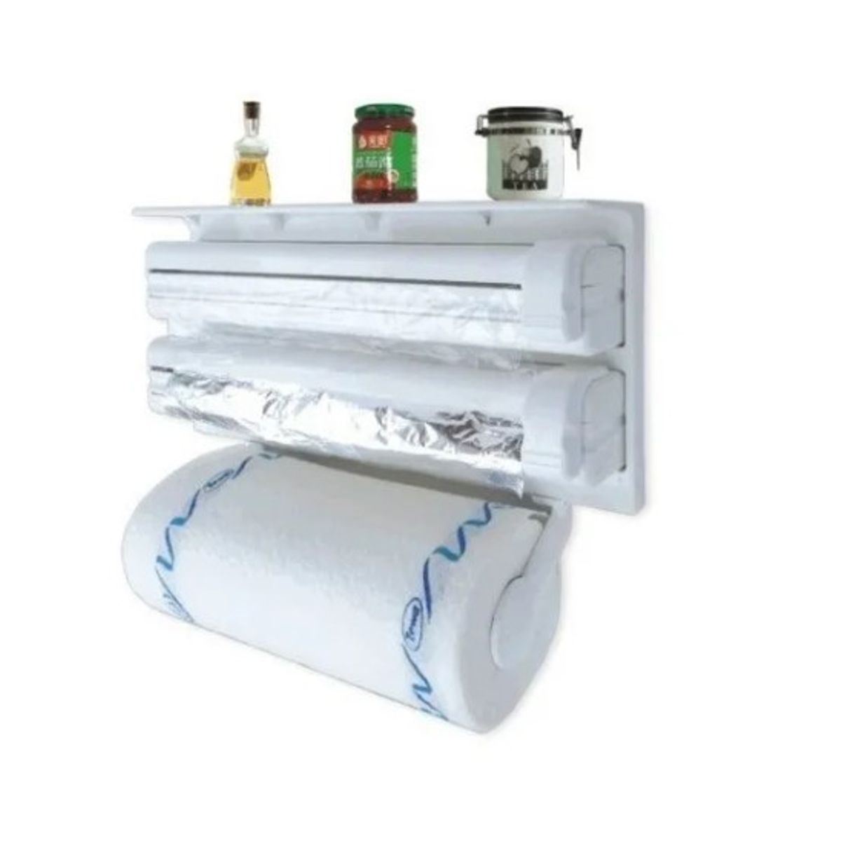 ESHOPANGIE - Porta Rollo Toalla Nova Triple Dispensador Cocina Alusa Film