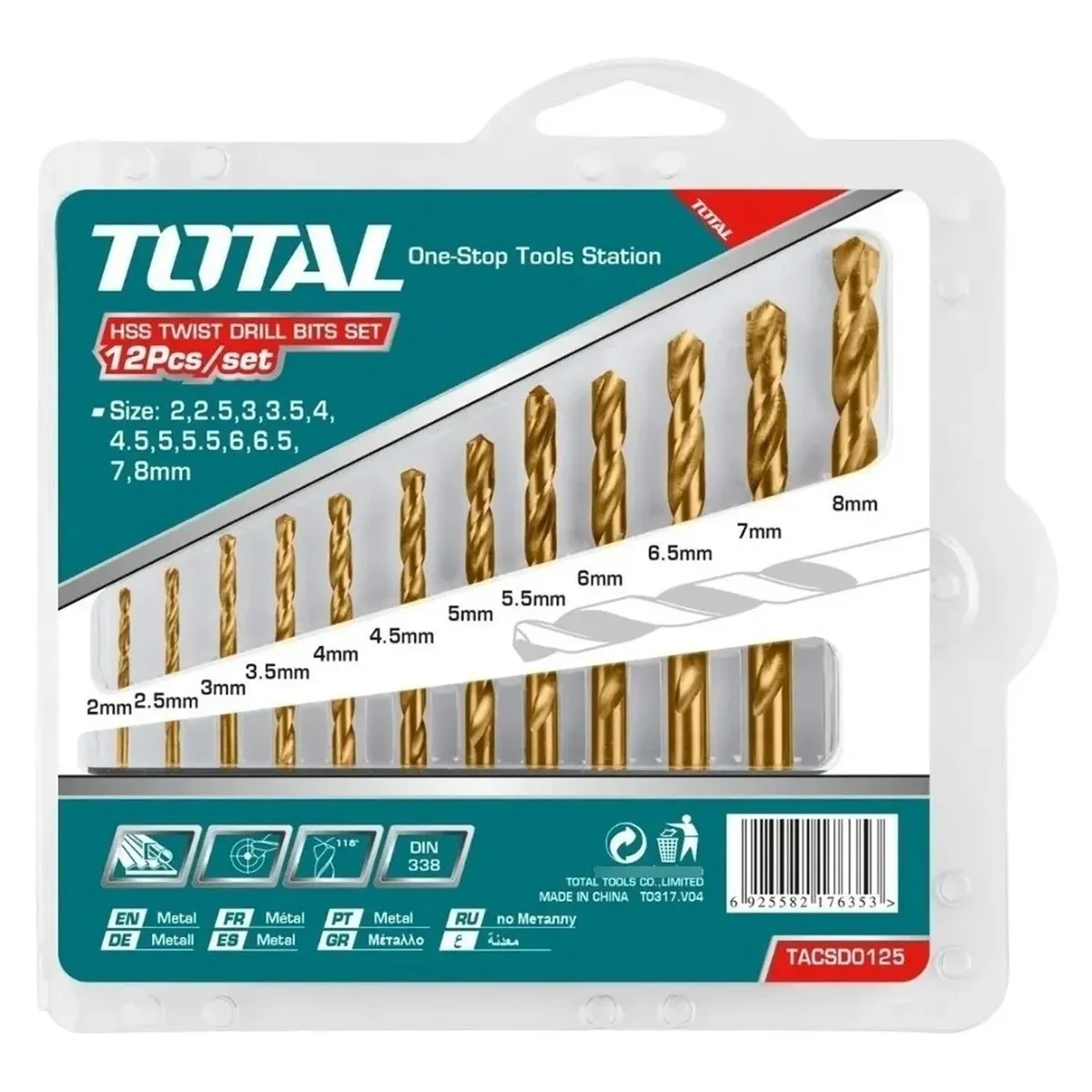 TOTAL TOOLS - Set De Broca Para Metal 12 Piezas Total Tacsd0125