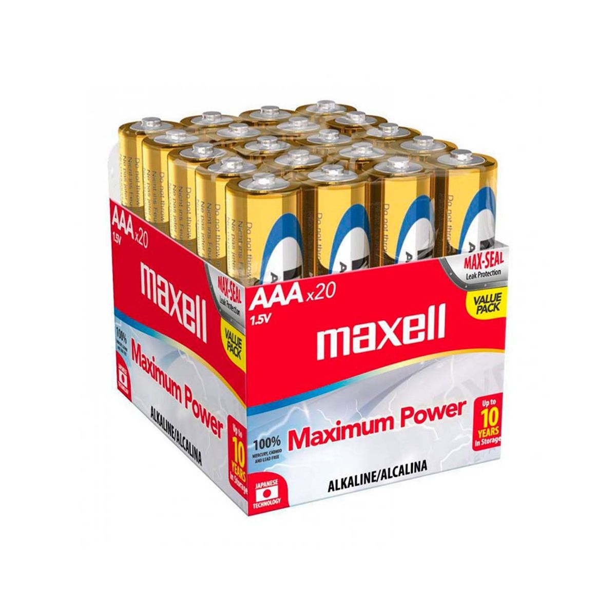 MAXELL - Pack 20 Pilas Alcalinas Aaa Maxell