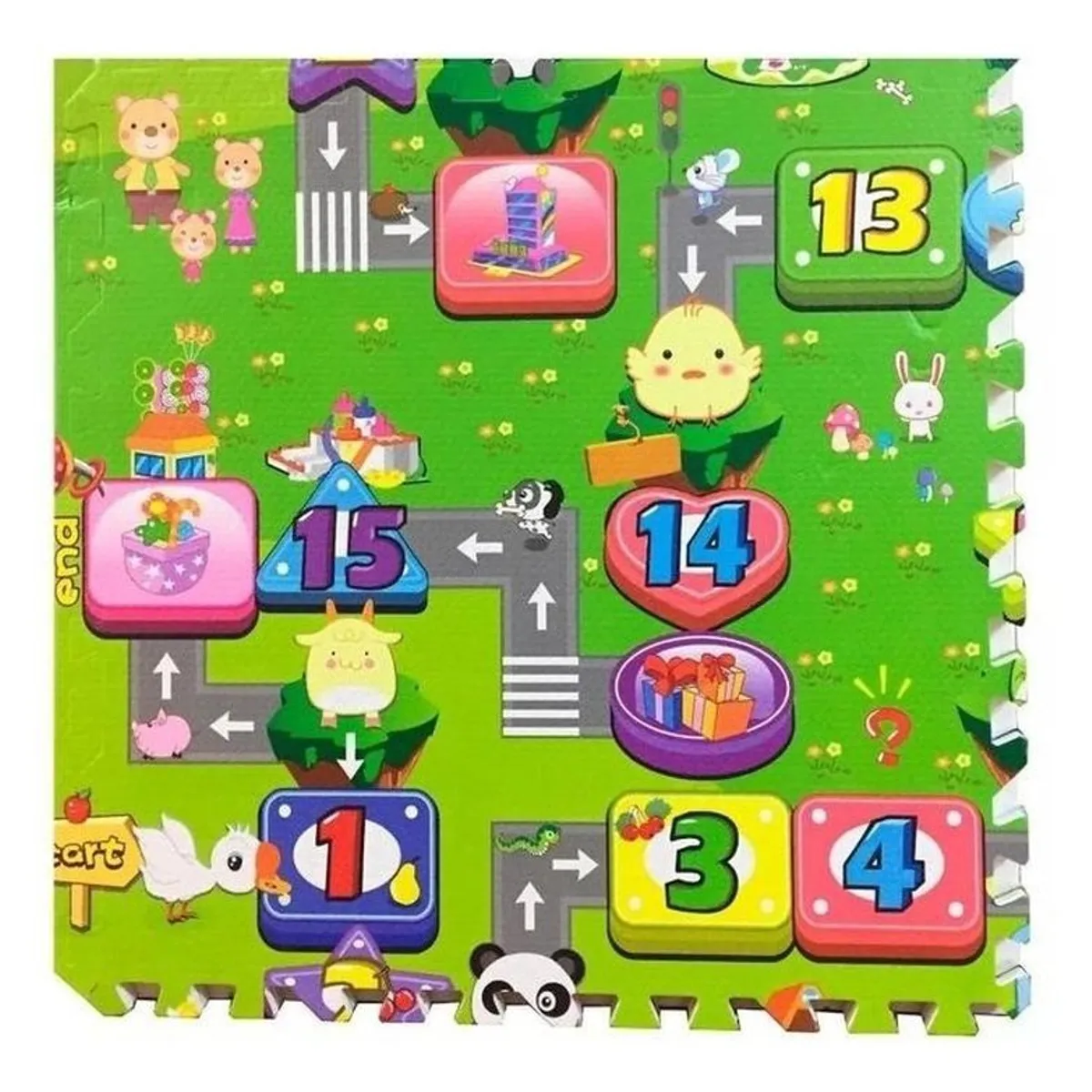 CRUSEC - Alfombras Piso Goma Eva Estampado Set 4 Cuadros 60x60cm