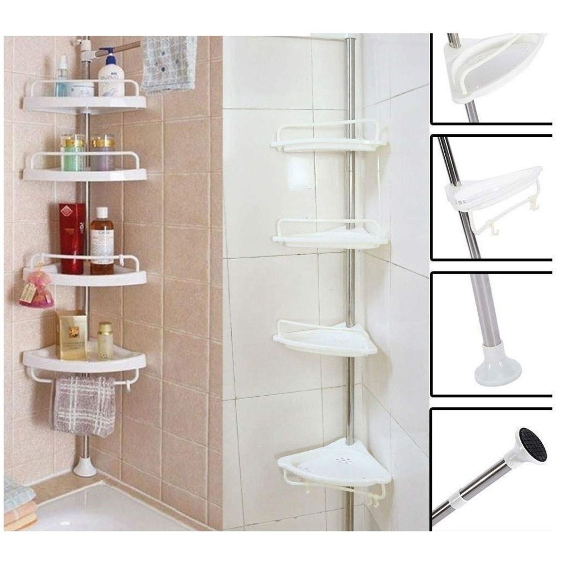 CRUSEC - Estante Esquina Para Ducha Y Baño Altura Regulable Rack