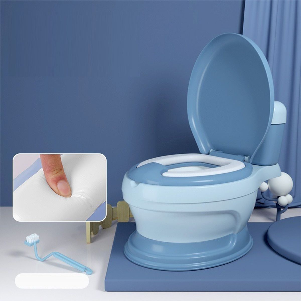 CRUSEC - Pelela Bacinica Infantil Baño Bebe para Niños Color Azul