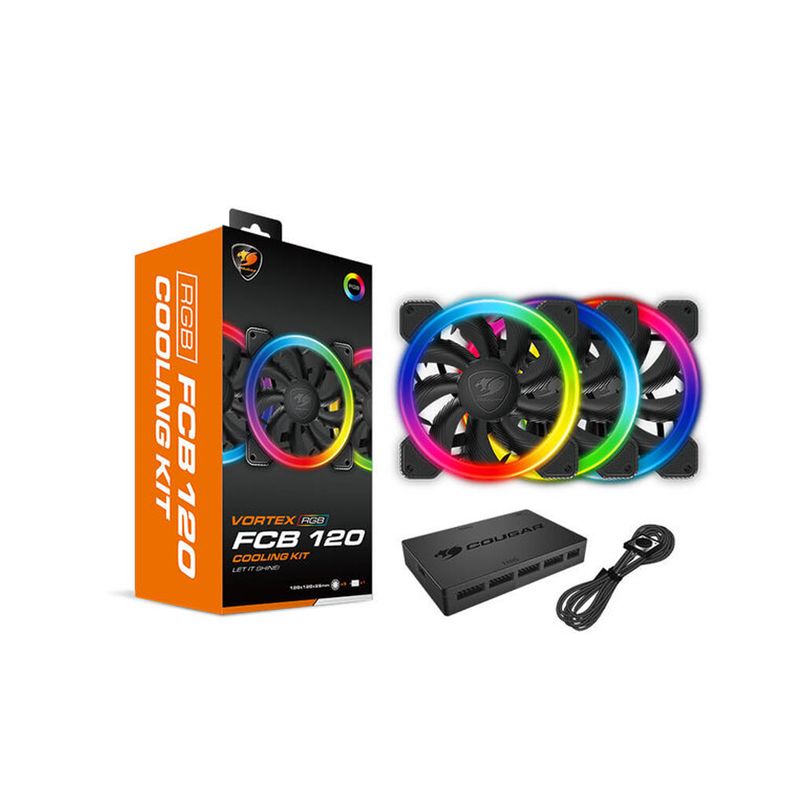 COUGAR - Pack 3 Ventiladores Cougar Vortex FCB 120mm RGB C/Control