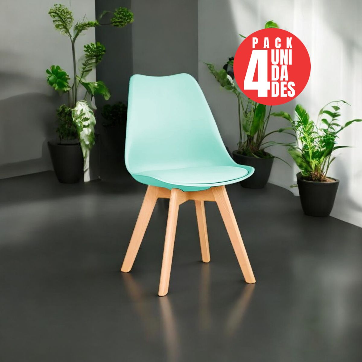 CASA BELLA - Pack 4 Sillas Tulip Eames Dsw MENTA