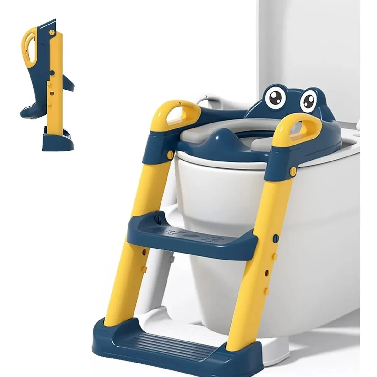 CRUSEC - Asientos Adaptador Escalera Inodoro Para Niños Color Azul