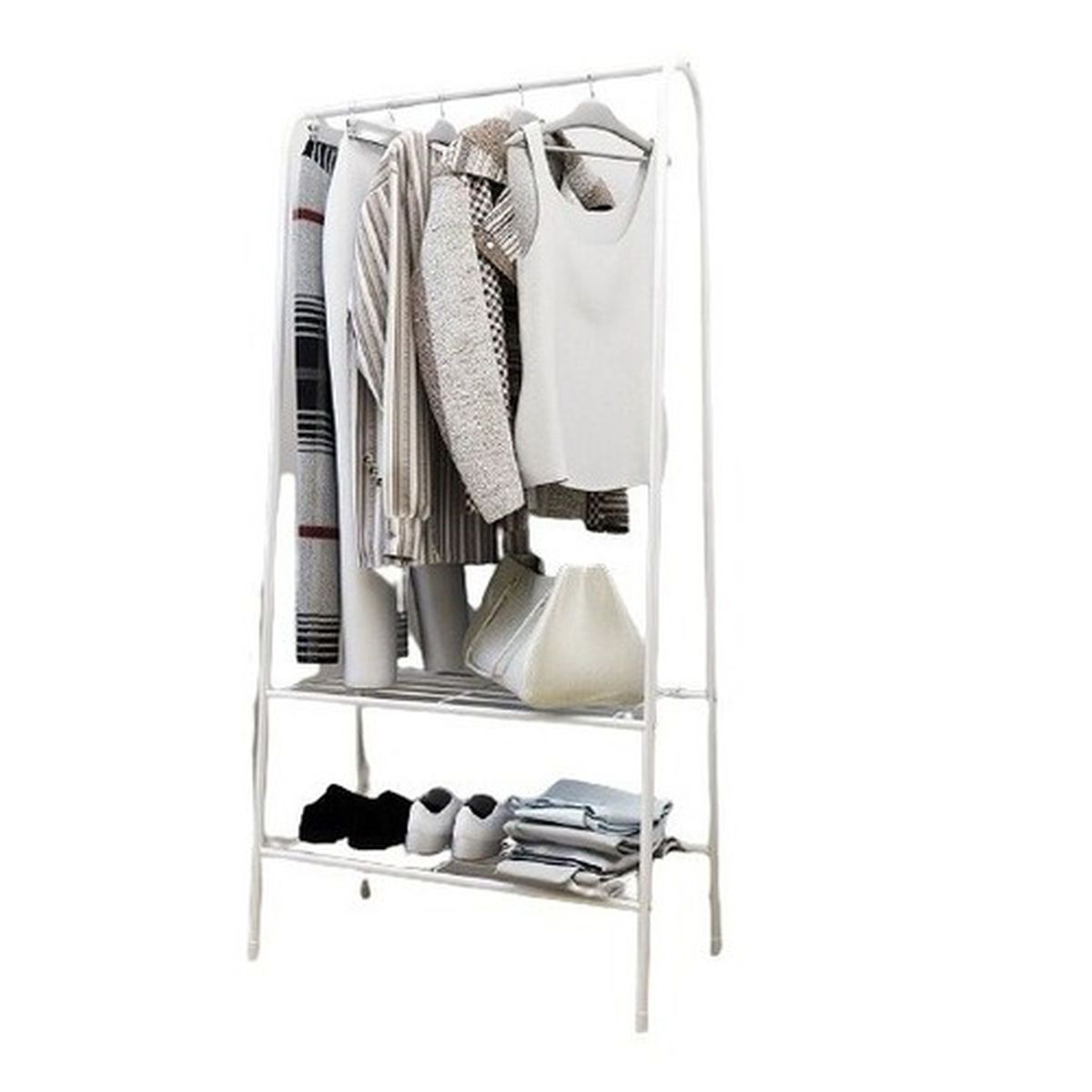 CRUSEC - Perchero Blanco De Hierro Para Ropa