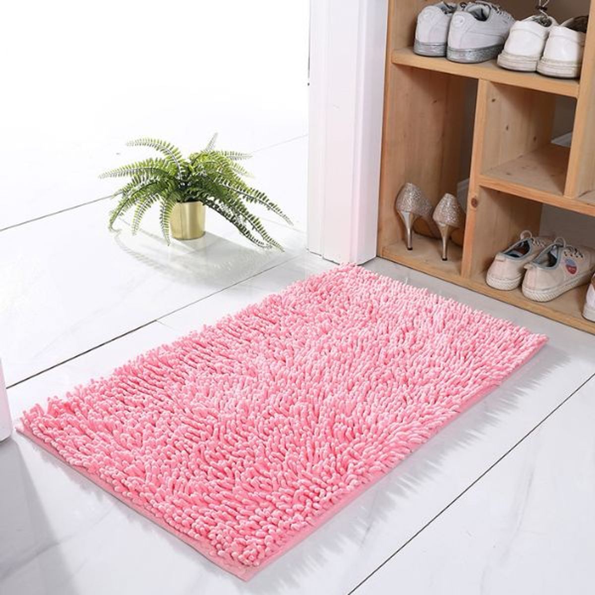 CRUSEC - Alfombra Baño Microfibra 50 X 80 Cm Bajada Ducha Rosa