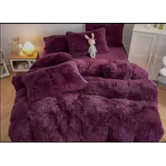 GENERICO - Cobertores de Invierno peludos con chiporros 2 plazas Morado