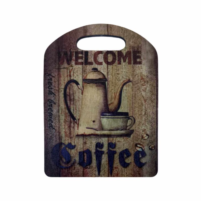 SOHOGAR - Tabla para cocktail madera 22x16 cm welcome coffe