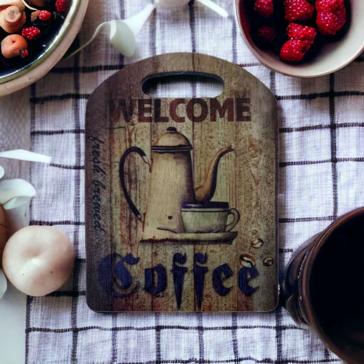 SOHOGAR - Tabla para cocktail madera 22x16 cm welcome coffe