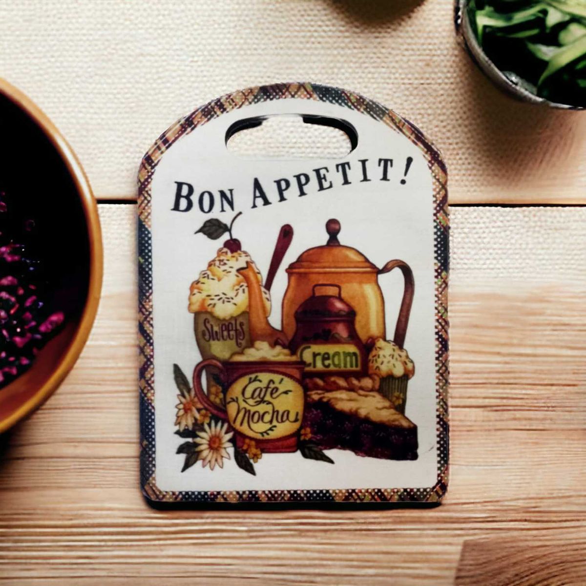 SOHOGAR - Tabla para cocktail madera 22x16 cm bon appetit flour