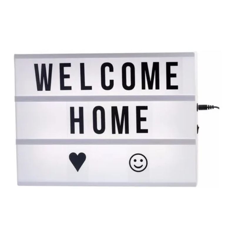 ESHOPANGIE - Caja De Luz Led A4 Pizarra Con Letras Y Emojis Cartel