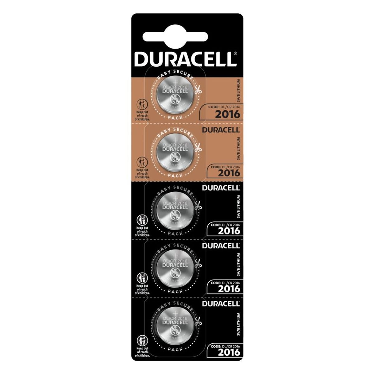 DURACELL - Pack 5 Pilas Cr 2016 Duracell Lithium