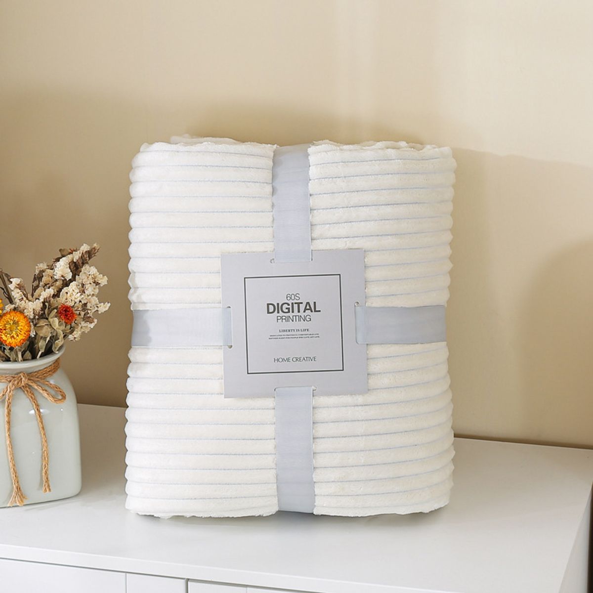 CRUSEC - Manta Gruesa Frazada Polar Suave Ropa Cama 150 X 200 Blanco