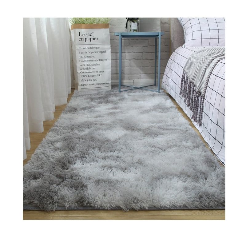 CRUSEC - Alfombras Peluditas Livianas Gris Claro 160 X 50 Cm