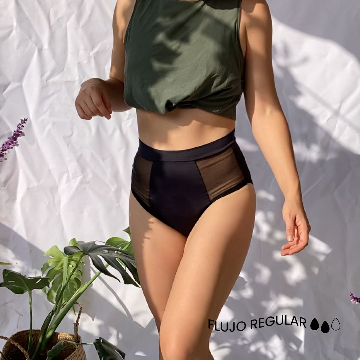 ALUNA - Calzón menstrual Modelador Calado.