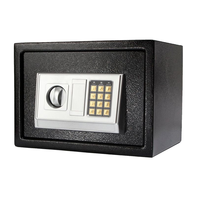 LUMAX - Caja Fuerte de Seguridad Con Clave y Llave Color Negra