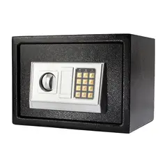 LUMAX - Caja Fuerte de Seguridad Con Clave y Llave Color Negra