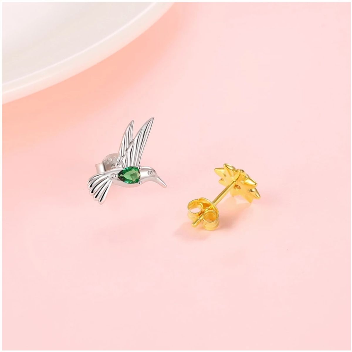 GENERICO - Aros colibrí y girasol plata 925