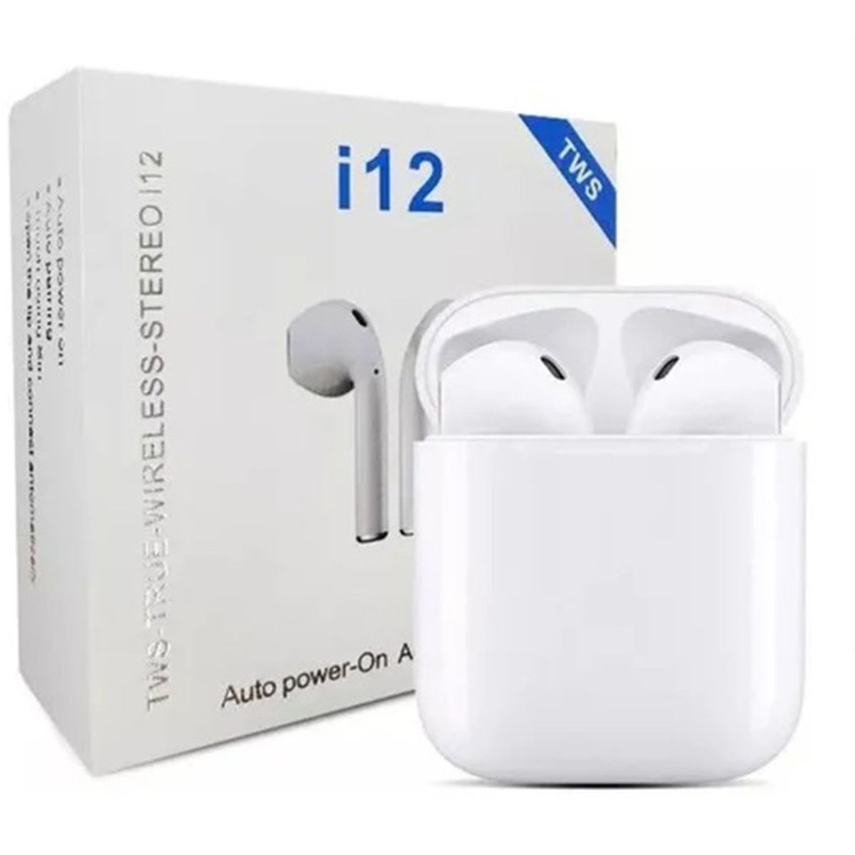 STARTECHOFFICE - Audífonos Inalámbricos i12 TWS Bluetooth 5.0 Estuche de Carga Automática Control Táctil Inteligente