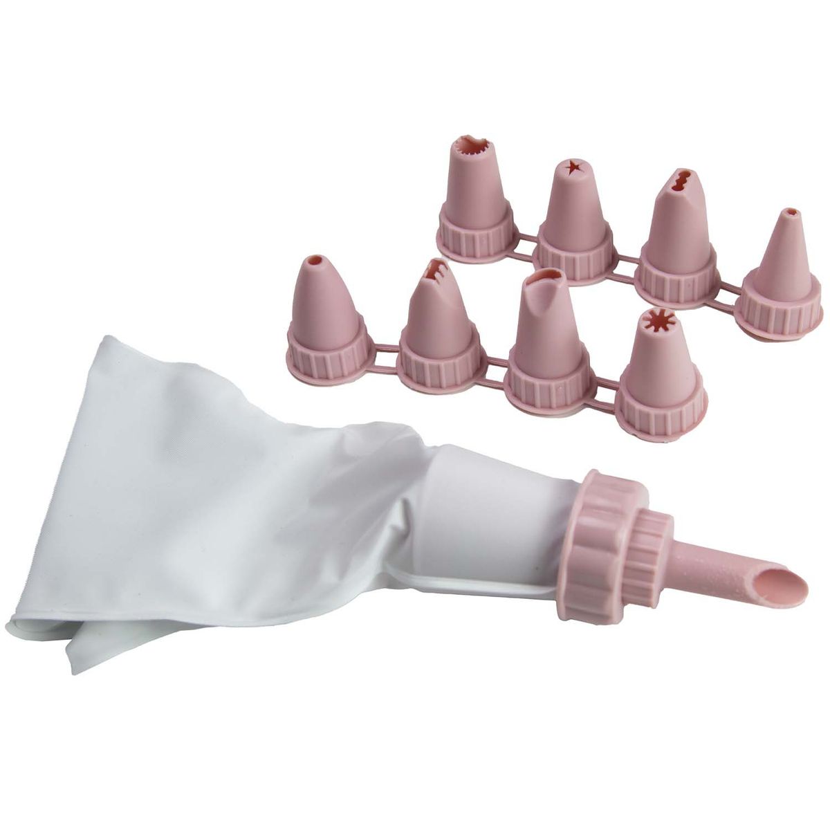 QLUX - MANGA DECORADORA + 8 BOQUILLAS ROSADO