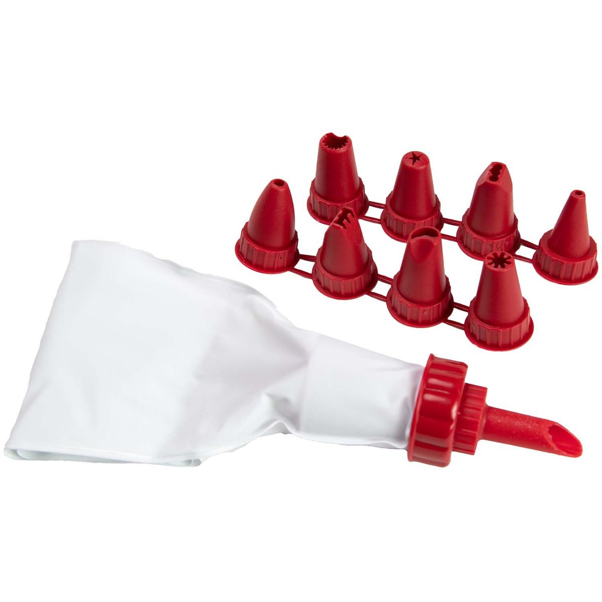 QLUX - MANGA DECORADORA + 8 BOQUILLAS ROJO