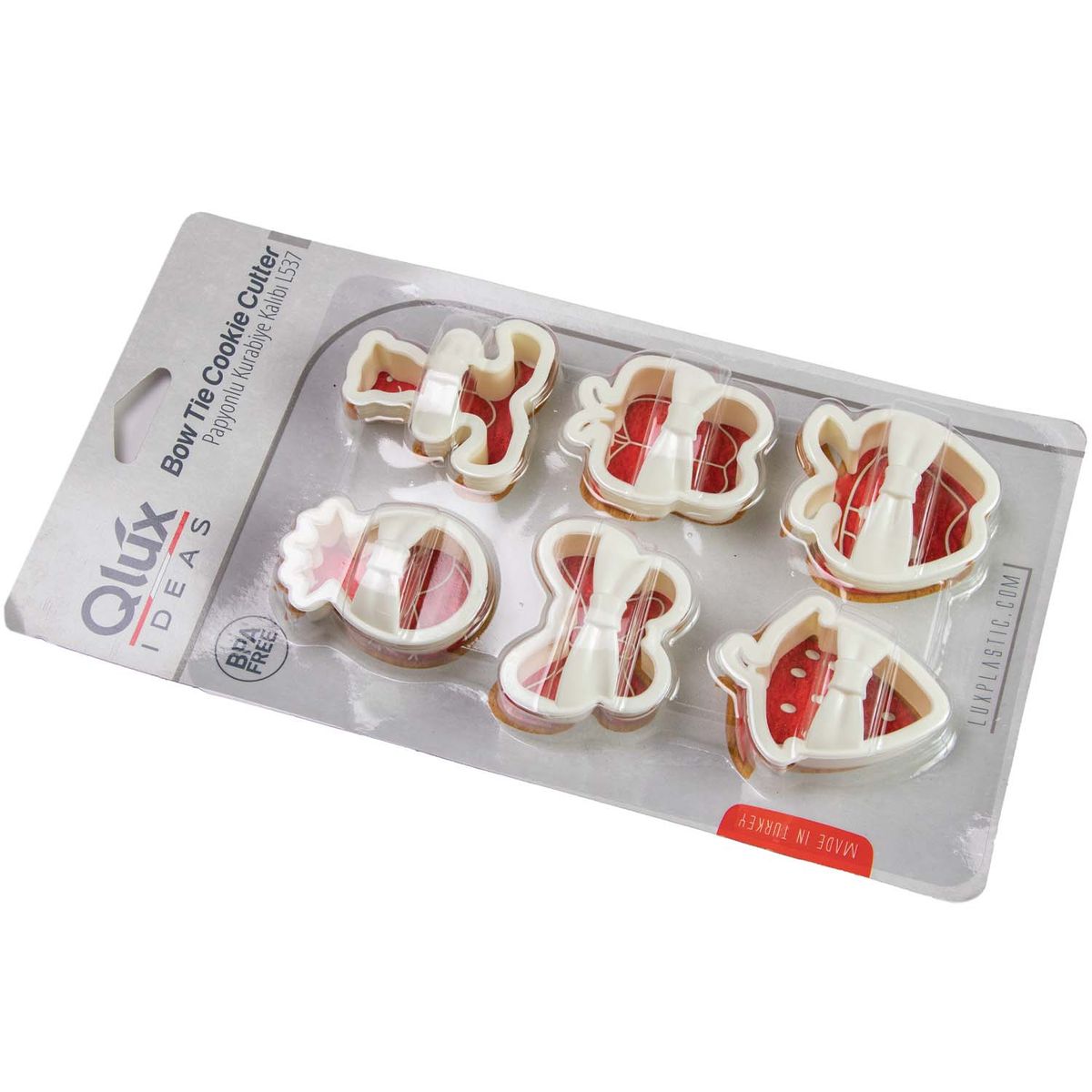 QLUX - CORTADOR DE GALLETAS CON DISEÑOS BLANCO 6 U