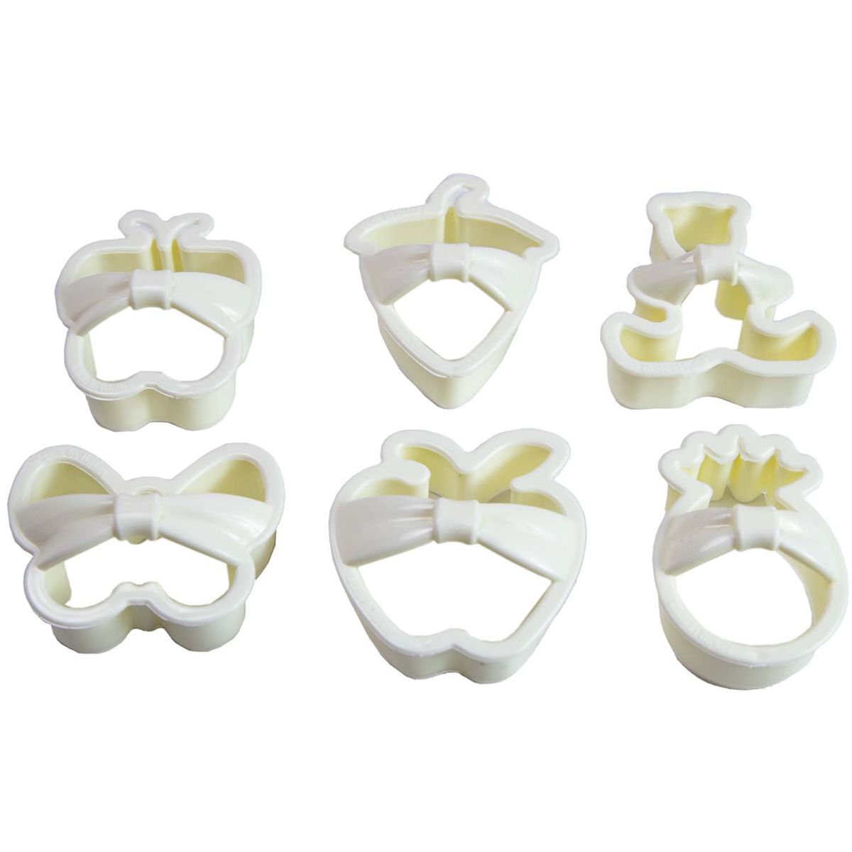 QLUX - CORTADOR DE GALLETAS CON DISEÑOS BLANCO 6 U