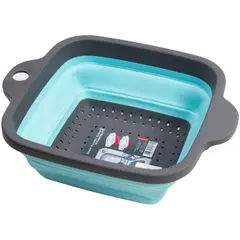QLUX - COLADOR DE PLASTICO CUADRADO CELESTE